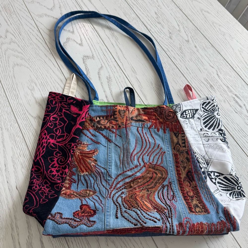 Multicolor Patchwork Tote Bag - image 2